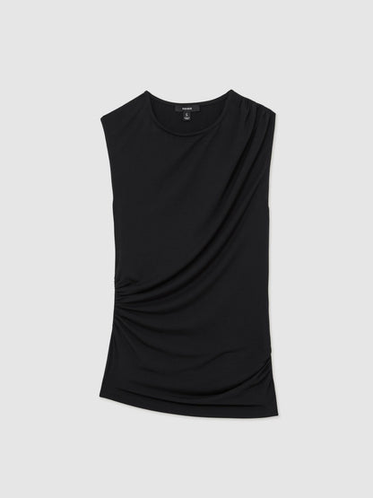 Stretch-Modal Ruched Vest in Black | Reiss Women Trending