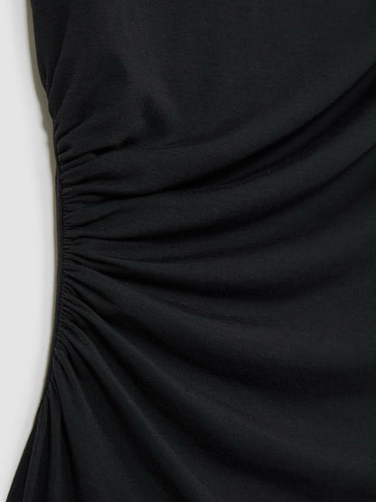 Stretch-Modal Ruched Vest in Black | Reiss Women Trending