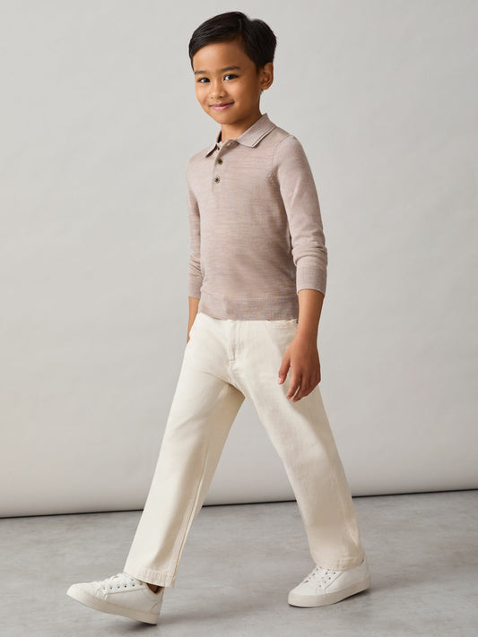 3-9 yrs Relaxed-Fit Jeans in Off White | Reiss Children & Baby Popular