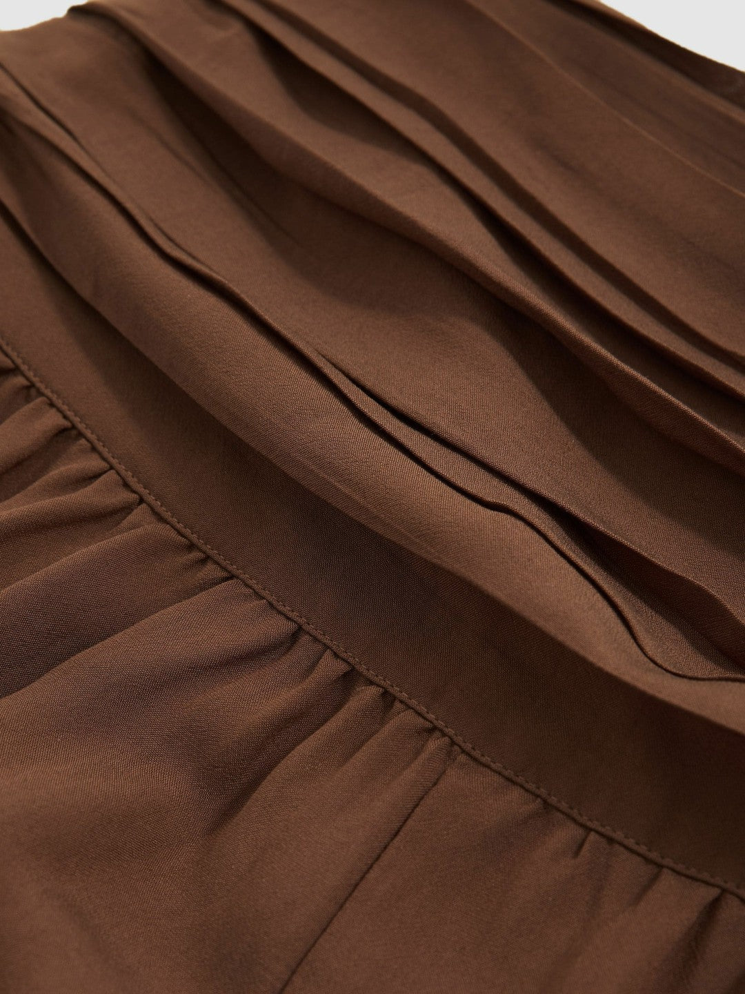 Lyocell Blend Wide Leg Trousers in Brown | Reiss Women Best Seller