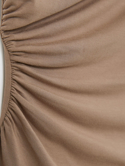 Stretch-Modal Ruched Vest in Mocha Brown | Reiss Women Trending