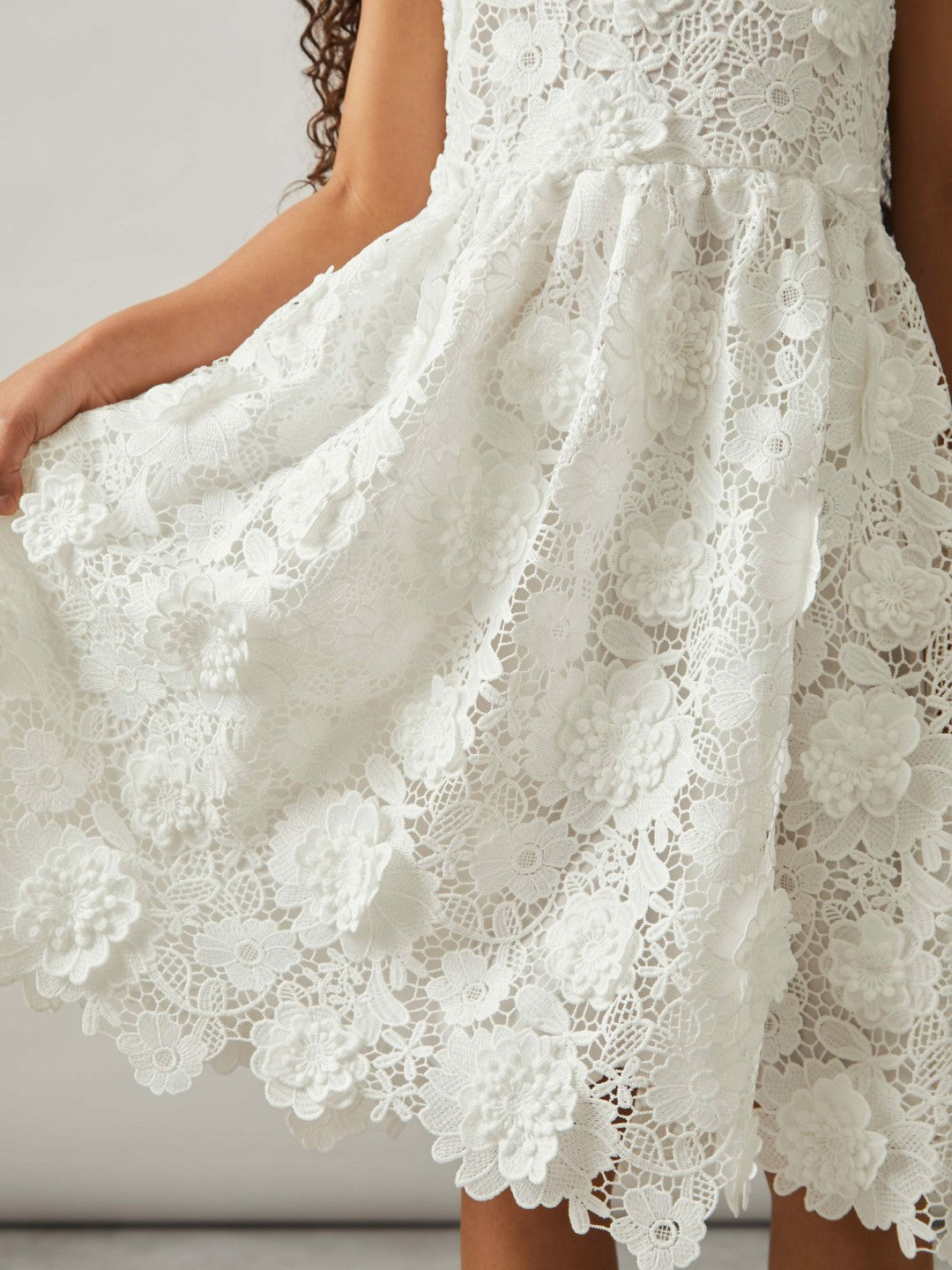 13-14 yrs Guipure-Lace Midi Dress in Ivory | Reiss Children & Baby Popular