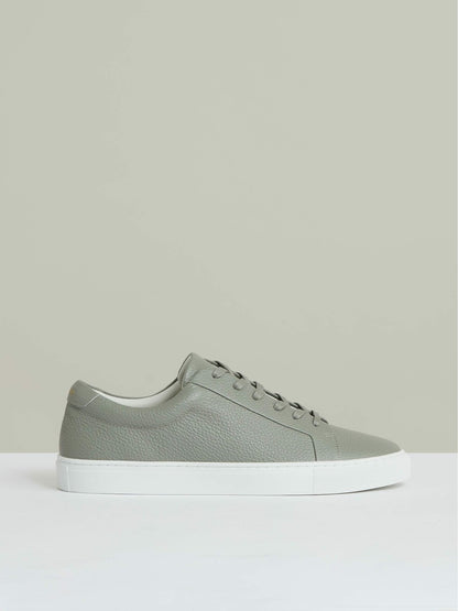 Tumbled-Leather Low-Top Trainers in Mint Green | Reiss Men Recommended