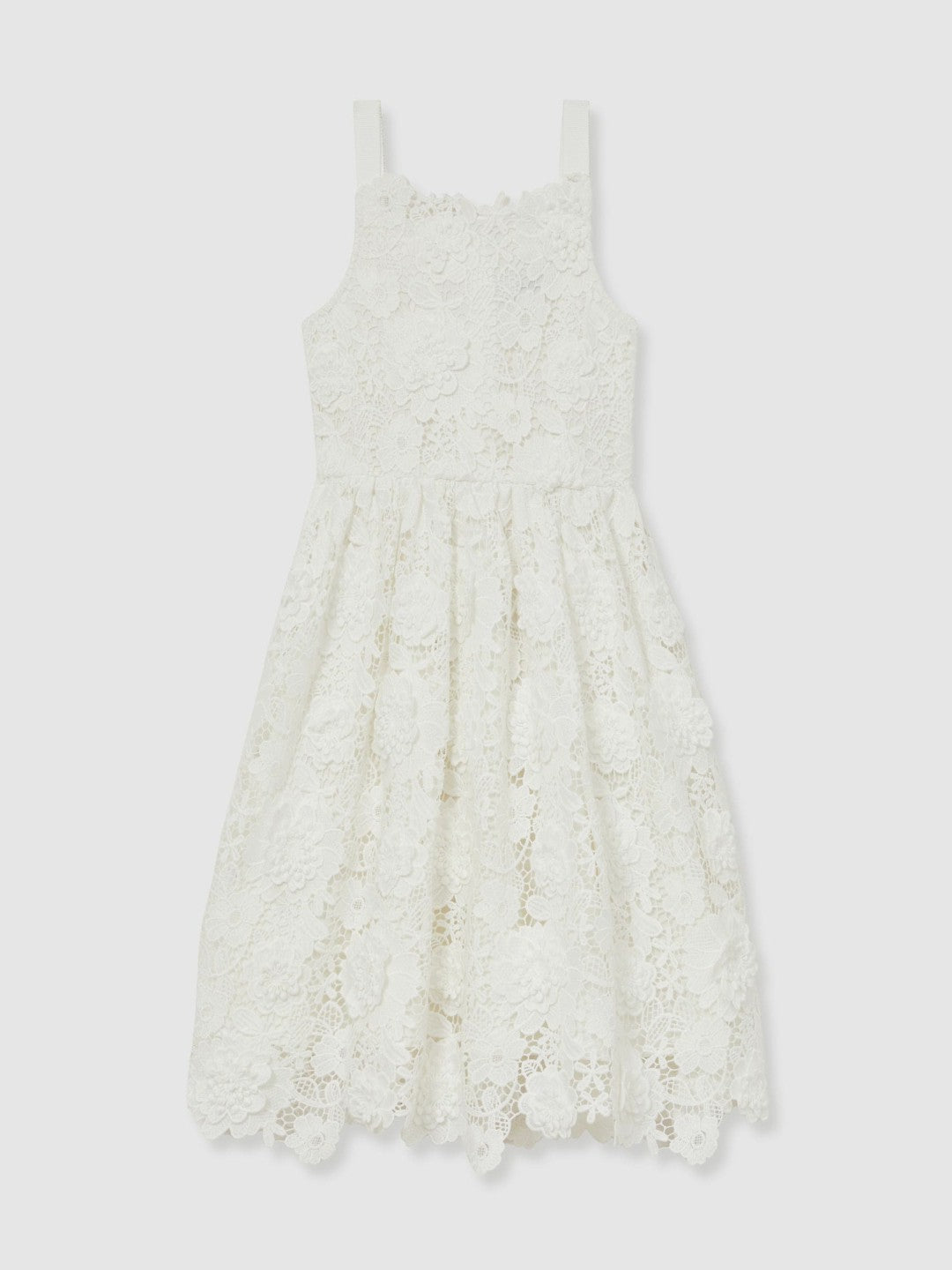 4-9 yrs Guipure-Lace Midi Dress in Ivory | Reiss Children & Baby Trending