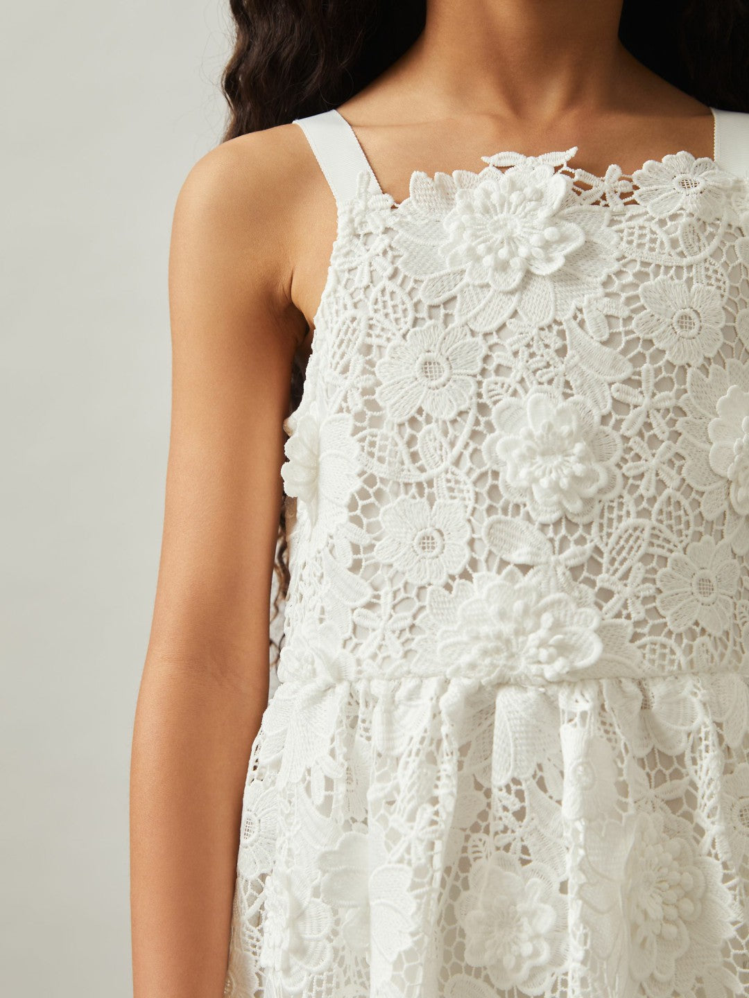 4-9 yrs Guipure-Lace Midi Dress in Ivory | Reiss Children & Baby Trending