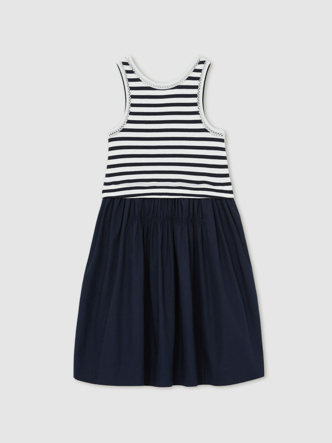 13-14 yrs Cotton Layered Sleeveless Midi Dress in Navy | Reiss Children & Baby Best Seller