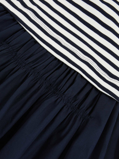 13-14 yrs Cotton Layered Sleeveless Midi Dress in Navy | Reiss Children & Baby Best Seller