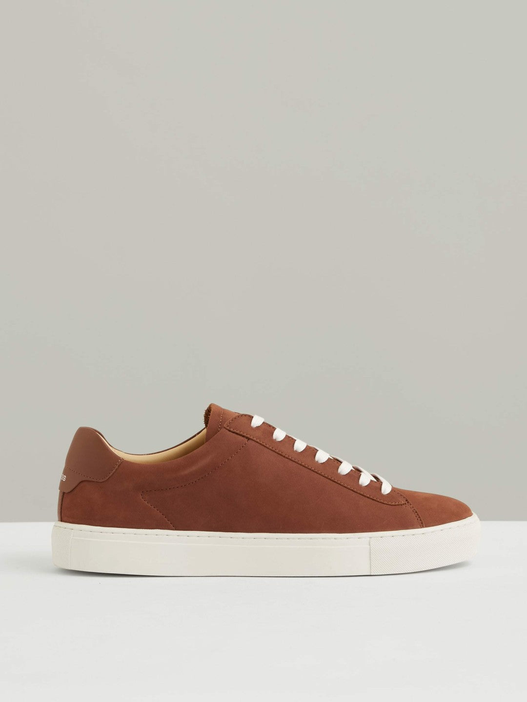 Nubuck Leather Low-Top Trainers in Brickwood Red | Reiss Men New