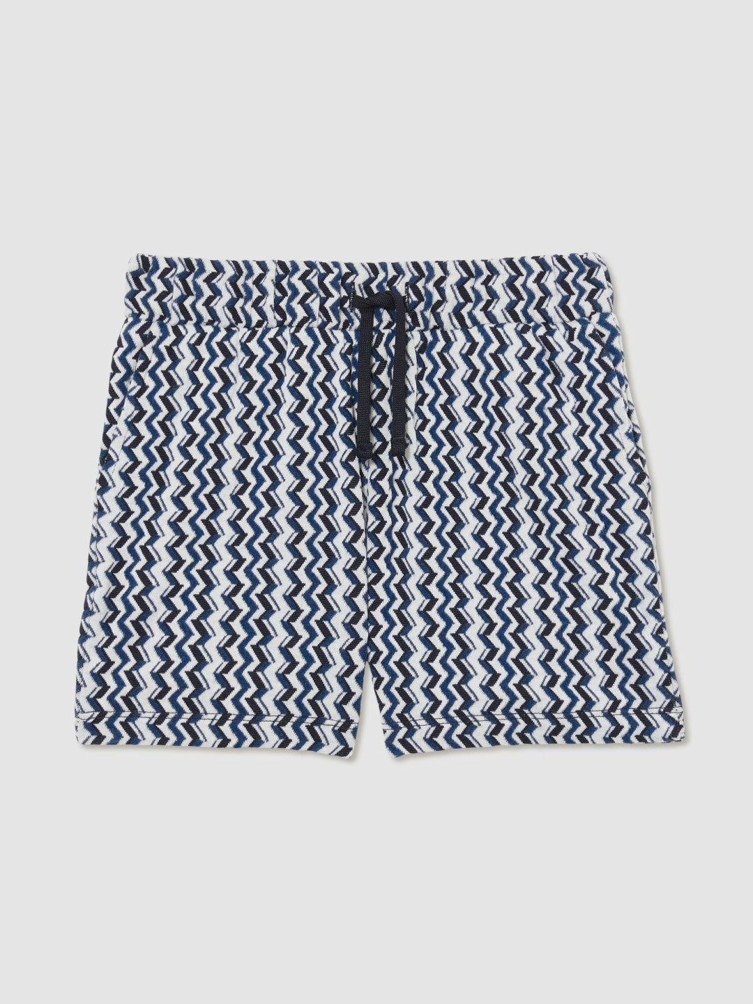 3-9 yrs Zig-Zag Knit Drawstring Shorts in Blue | Reiss Children & Baby Featured