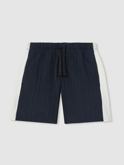 3-9 yrs Plissé Colour-Block Shorts in Navy/White | Reiss Children & Baby Trending