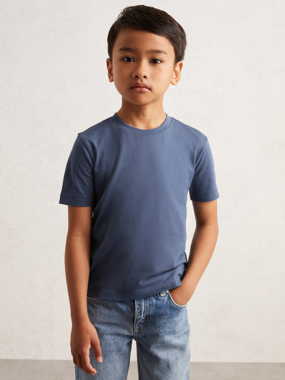 3-9 yrs Crew Neck T-Shirt in Ocean Blue | Reiss Children & Baby Exclusive