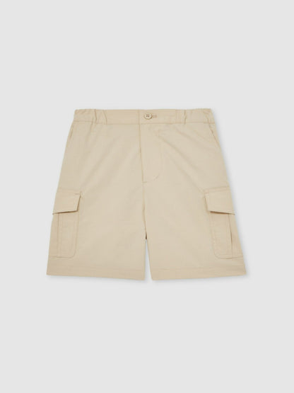 9-13 yrs Ripstop Cargo Shorts in Light Stone | Reiss Children & Baby Exclusive