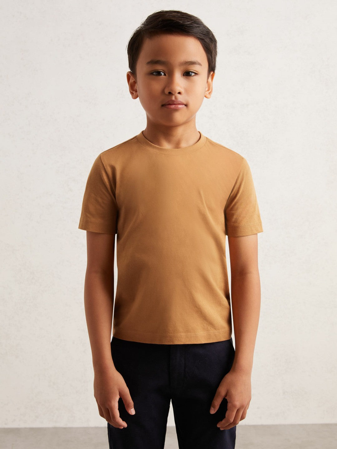 3-9 yrs Crew Neck T-Shirt in Tan Brown | Reiss Children & Baby Exclusive