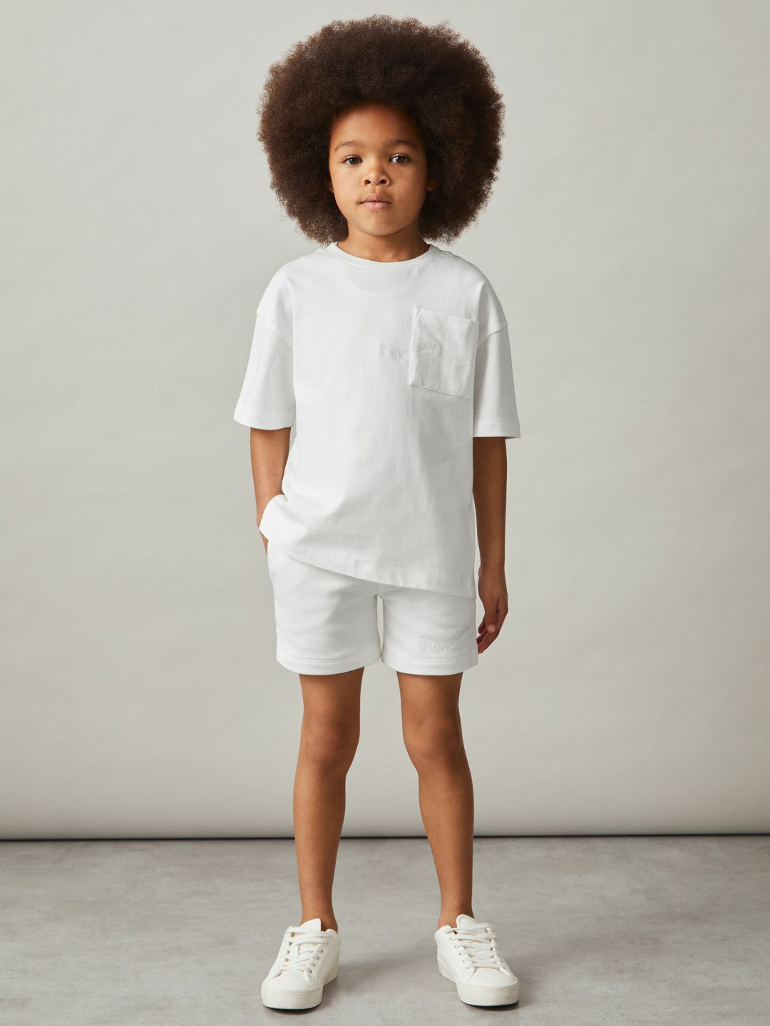 13-14 yrs Cotton Palm-Embroidery Oversize T-Shirt in Off White | Reiss Children & Baby New