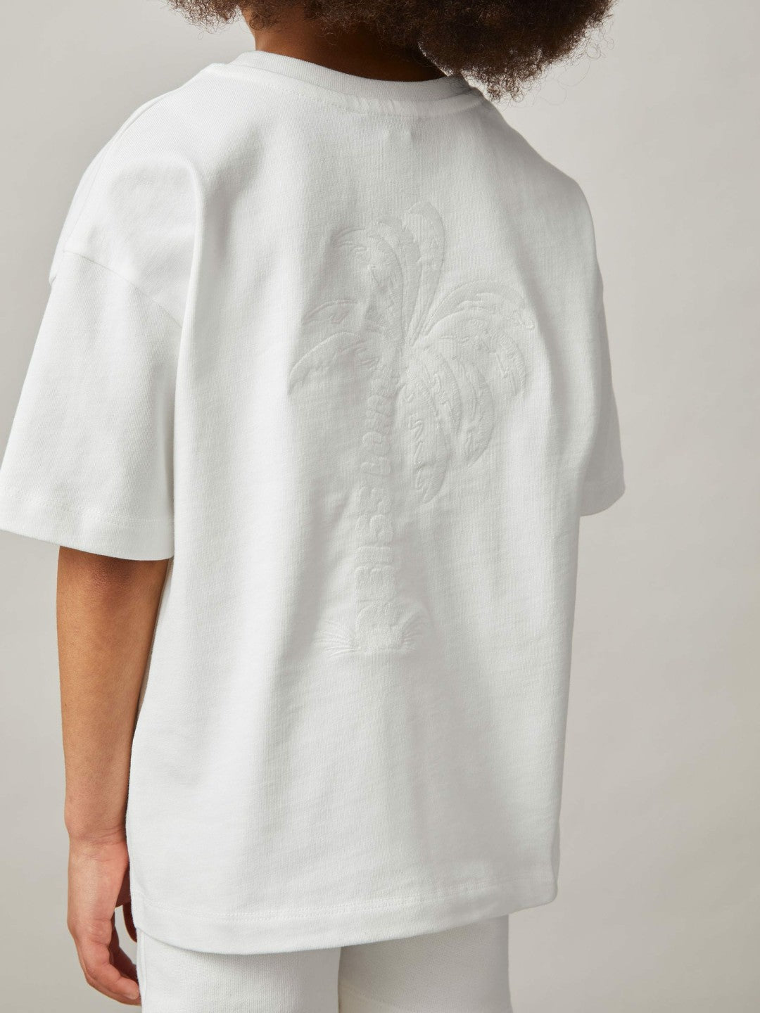 13-14 yrs Cotton Palm-Embroidery Oversize T-Shirt in Off White | Reiss Children & Baby New