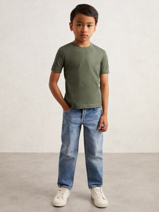 3-9 yrs Crew Neck T-Shirt in Dark Sage | Reiss Children & Baby Trending