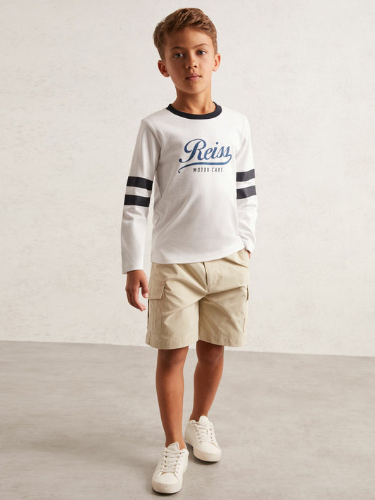 3-9 yrs Ripstop Cargo Shorts in Light Stone | Reiss Children & Baby Signature