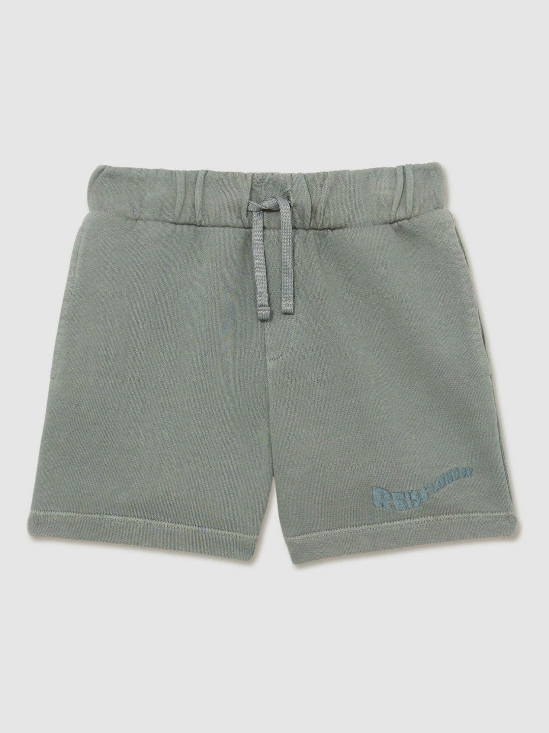 3-9 yrs Cotton Brand-Embroidered Shorts in Washed Sage | Reiss Children & Baby Trending