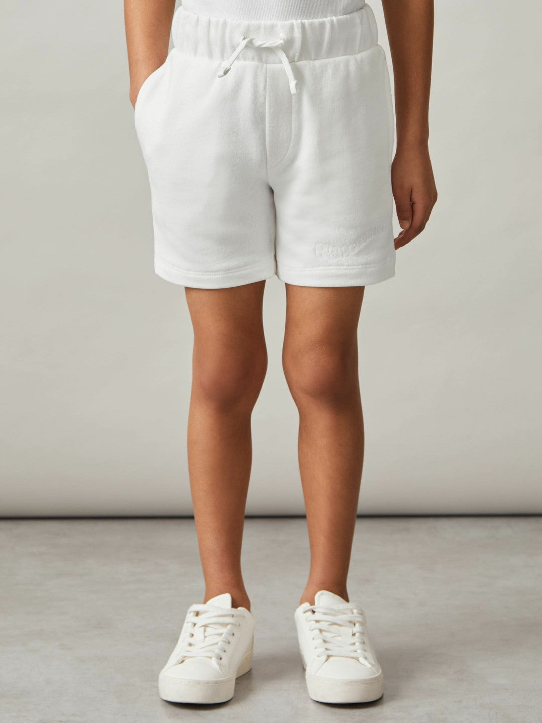 13-14 yrs Cotton Brand-Embroidered Shorts in Off White | Reiss Children & Baby Popular
