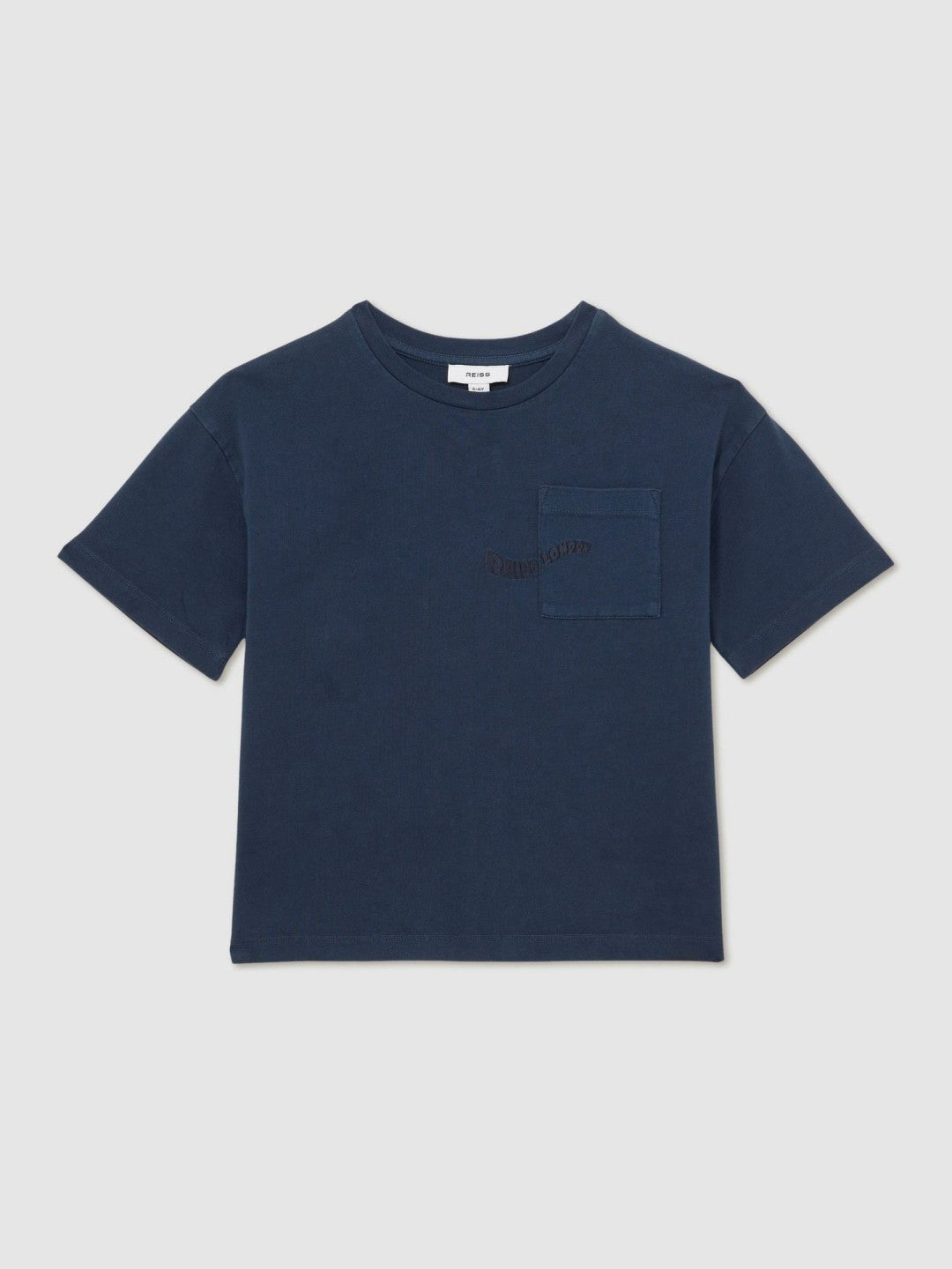 9-13 yrs Cotton Palm-Embroidery Oversize T-Shirt in Washed Navy | Reiss Children & Baby Popular