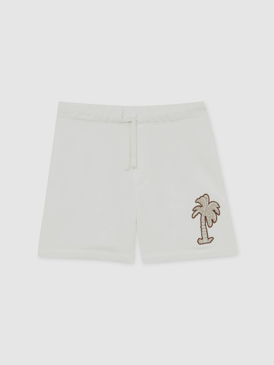 9-13 yrs Cotton Blend Palm Embroidered Shorts in Off White | Reiss Children & Baby Best Seller