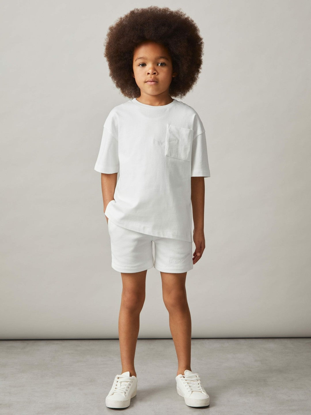9-13 yrs Cotton Palm-Embroidery Oversize T-Shirt in Off White | Reiss Children & Baby Trending