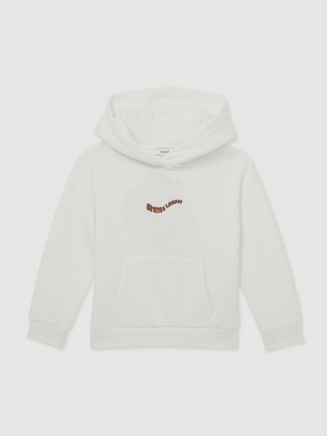 13-14 yrs Cotton-Blend Palm-Embroidered Hoodie in Off White | Reiss Children & Baby Best Seller
