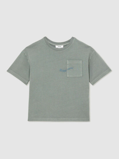 9-13 yrs Cotton Palm-Embroidery Oversize T-Shirt in Washed Sage | Reiss Children & Baby Popular