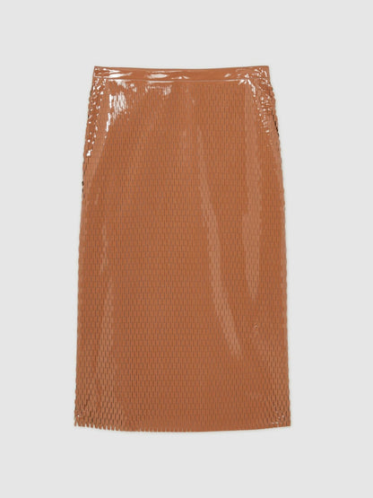 Atelier Laser-Cut Pencil Skirt in Tan | Reiss Women Popular