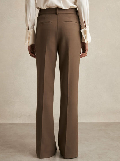 Petite Flared Suit Trousers in Mink Neutral | Reiss Women Signature