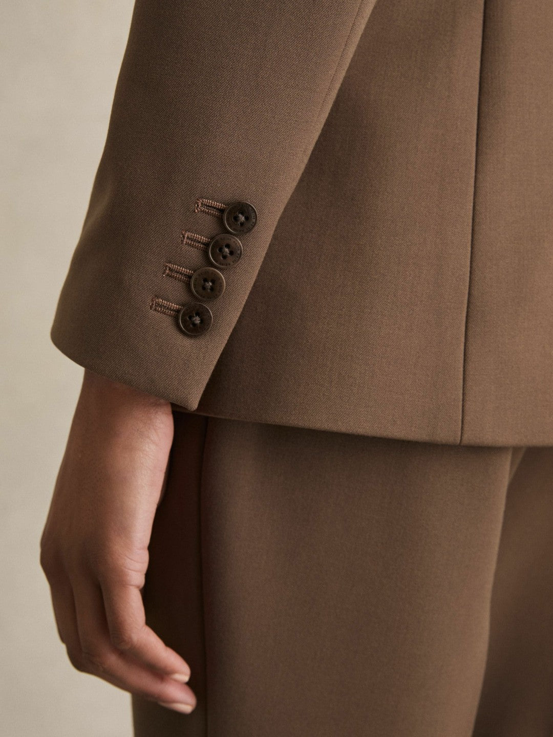 Petite Tailored Single Breasted Suit Blazer in Mink Neutral | Reiss Women Recommended