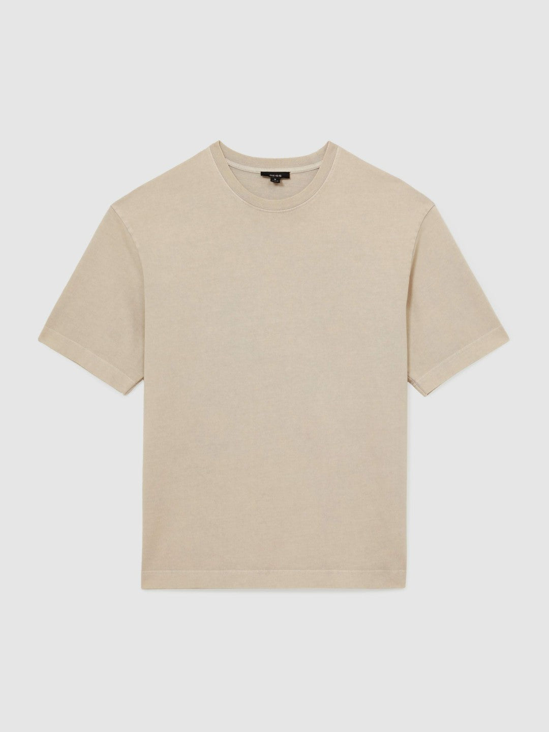 Cotton Garment-Dyed Oversize T-Shirt in Oatmeal | Reiss Men New