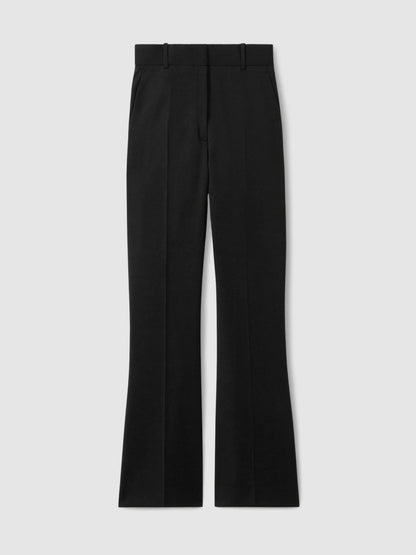 Wool-Blend Wide-Leg Suit Trousers in Black | Reiss Women Premium