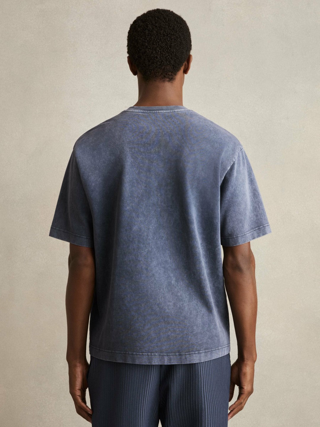 Cotton Garment-Dyed Oversize T-Shirt in Indigo Blue | Reiss Men New