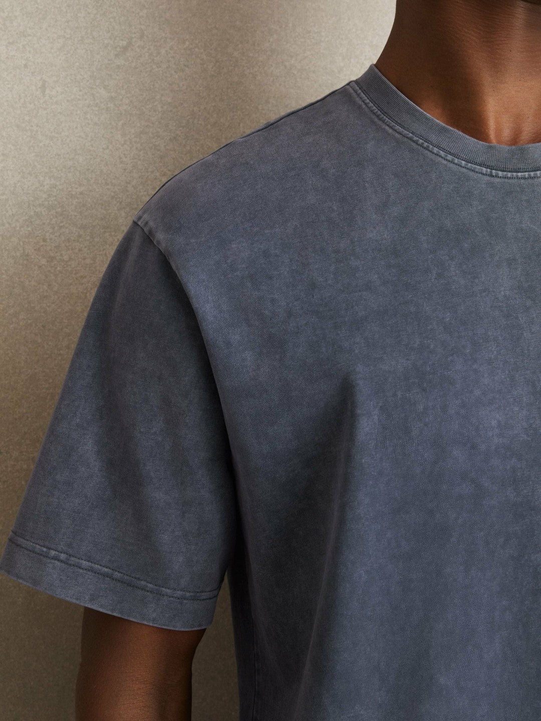 Cotton Garment-Dyed Oversize T-Shirt in Indigo Blue | Reiss Men New