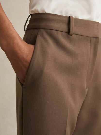 Slim Fit Suit Trousers in Mink Neutral | Reiss Women Signature