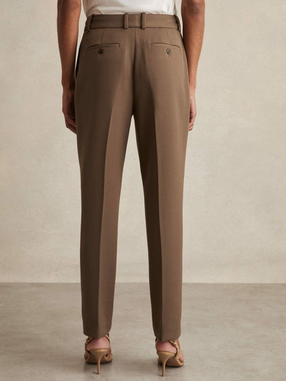 Slim Fit Suit Trousers in Mink Neutral | Reiss Women Signature