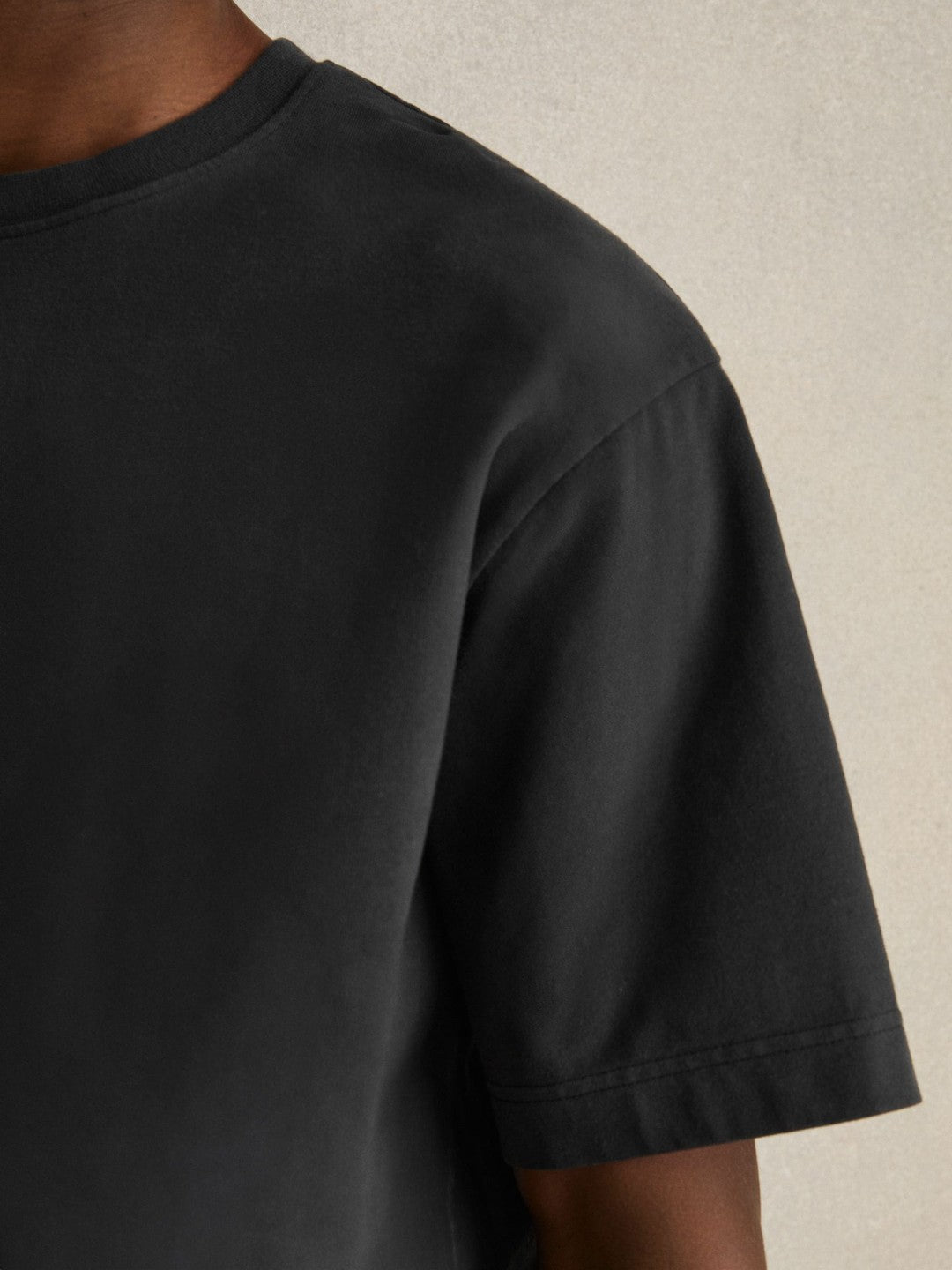 Cotton Garment-Dyed Oversize T-Shirt in Washed Black | Reiss Men Recommended