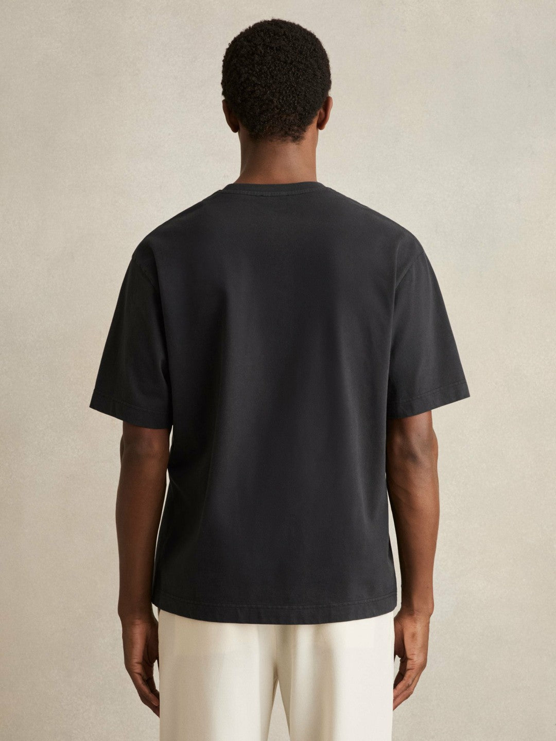 Cotton Garment-Dyed Oversize T-Shirt in Washed Black | Reiss Men Recommended