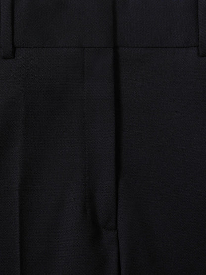 Petite Wool-Blend Wide-Leg Suit Trousers in Navy | Reiss Women Signature