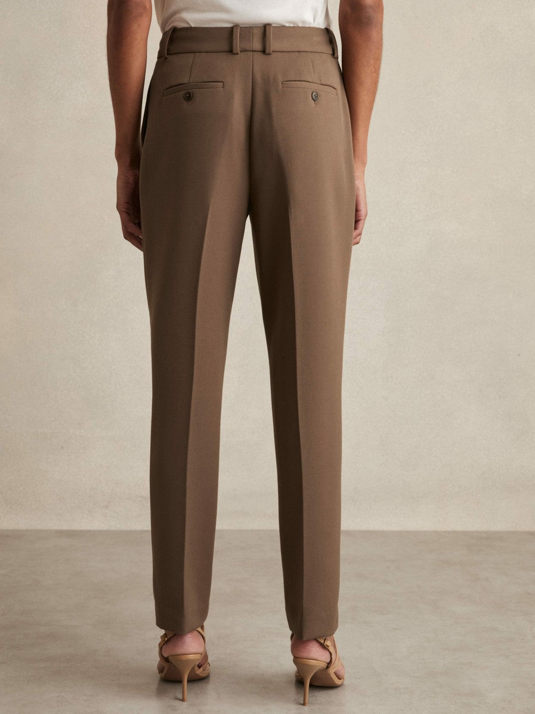 Petite Slim Fit Suit Trousers in Mink Neutral | Reiss Women Exclusive