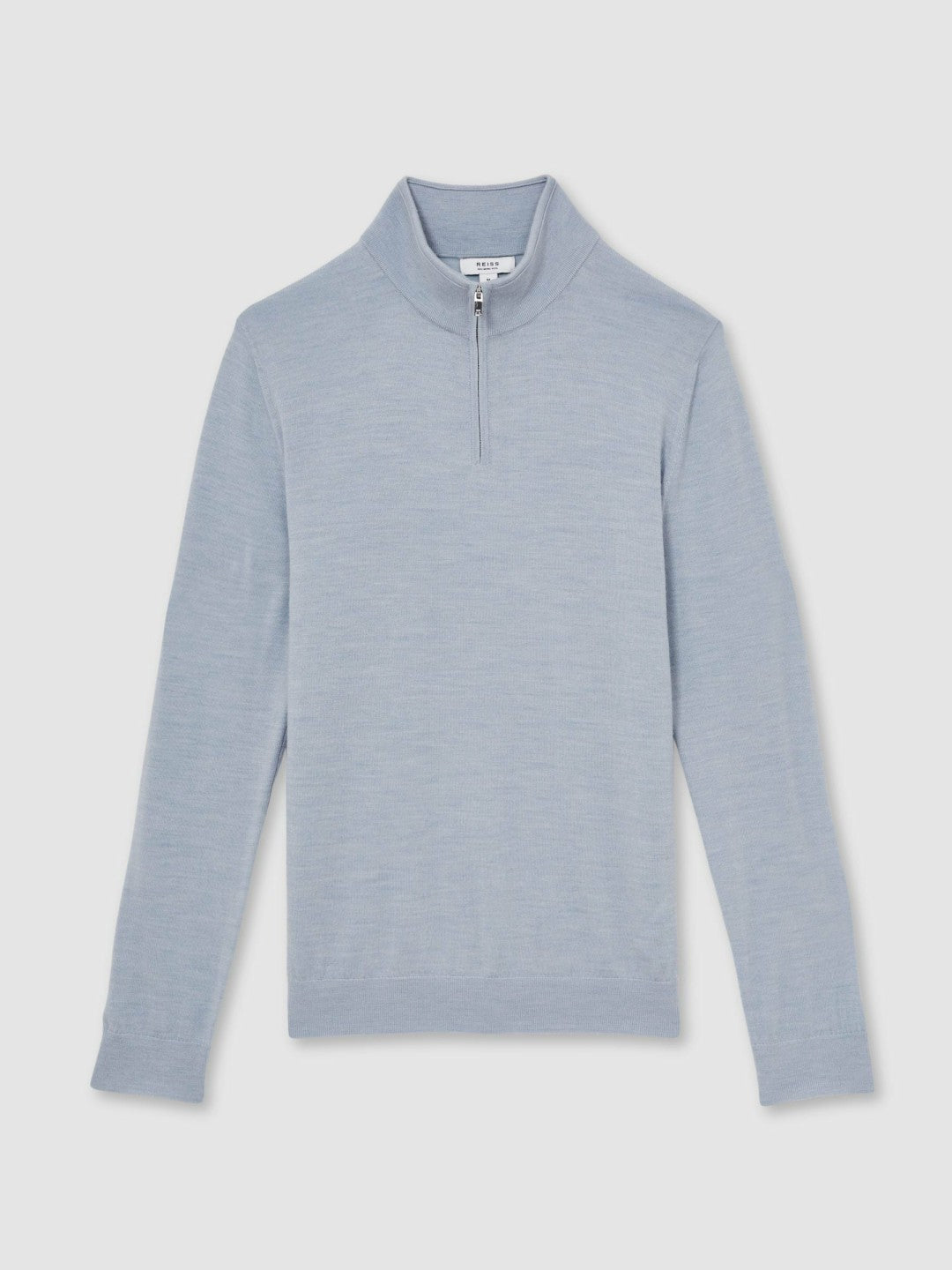 Merino Wool Half-Zip Jumper in Soft Blue | Reiss Men Best Seller