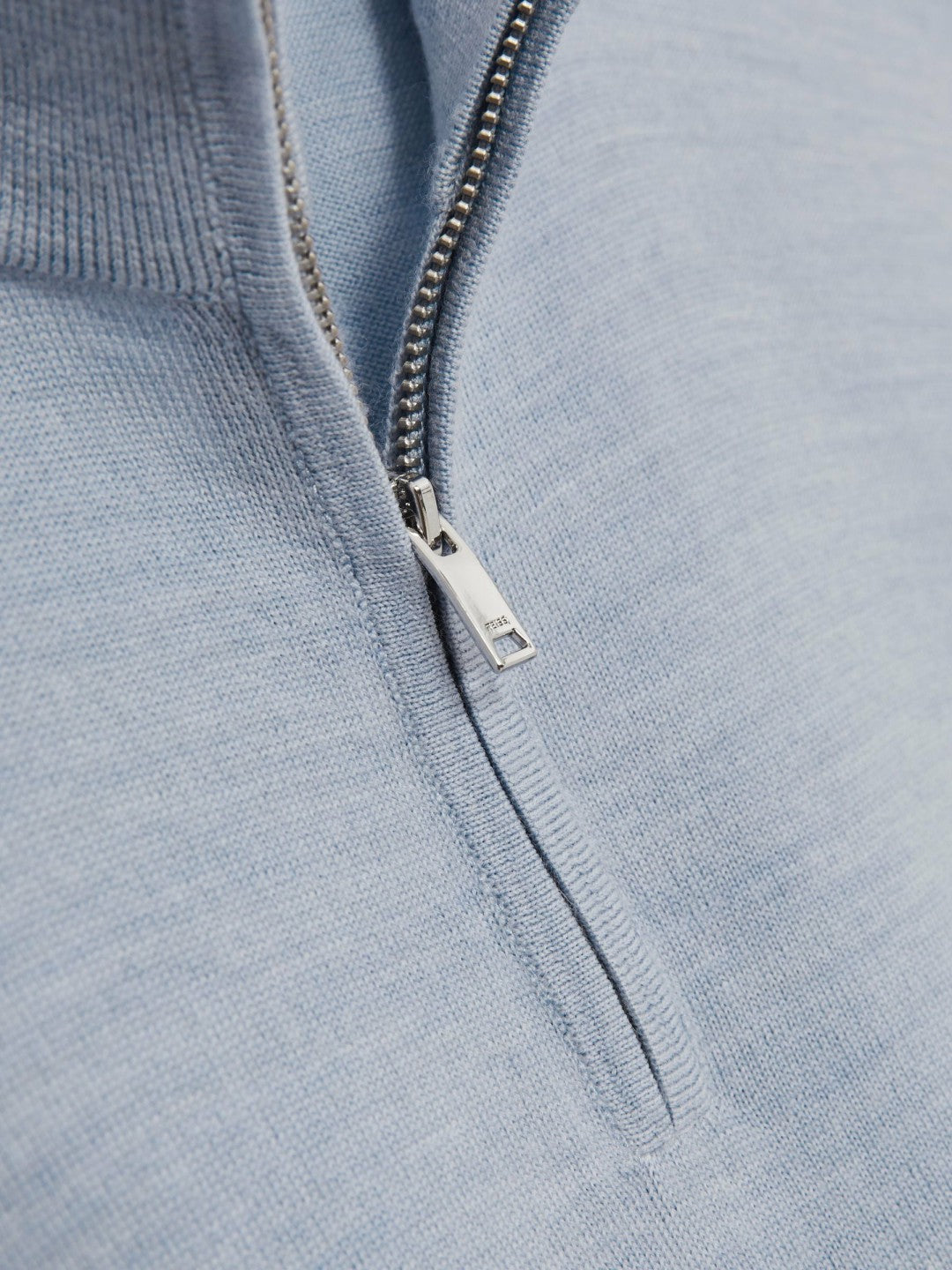 Merino Wool Half-Zip Jumper in Soft Blue | Reiss Men Best Seller