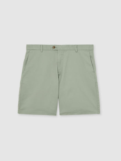Short Length Casual Chino Shorts in Pistachio | Reiss Men Premium