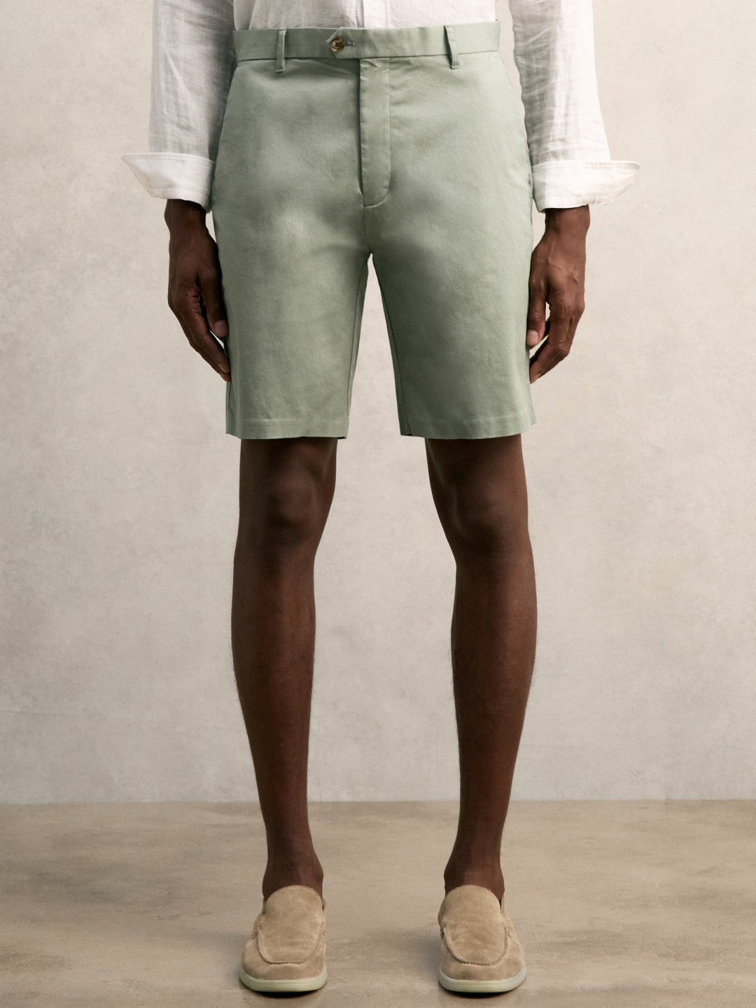 Short Length Casual Chino Shorts in Pistachio | Reiss Men Premium