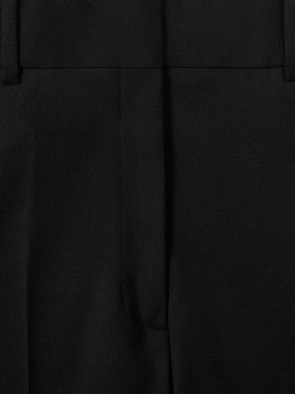 Petite Wool-Blend Wide-Leg Suit Trousers in Black | Reiss Women Exclusive