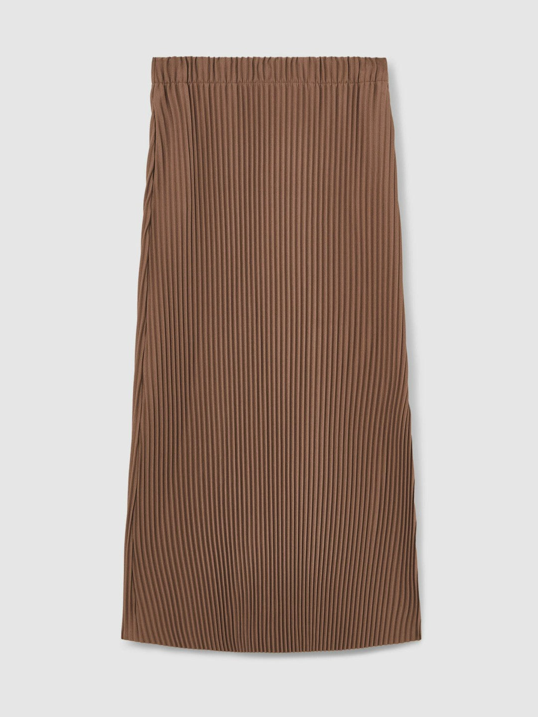 Pleated Jersey Midi Skirt in Chocolate | Reiss Women Trending