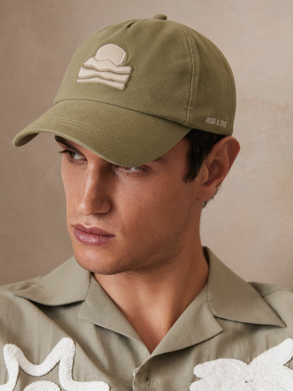 Sunset-Embroidered Cap in Washed Sage | Reiss Men Premium