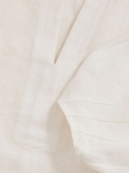 Linen Balloon-Sleeve Top in Ivory | Reiss Women Signature