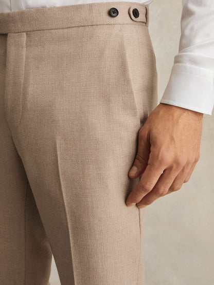 Wool-Blend Slim-Fit Suit Trousers in Oatmeal Brown | Reiss Men Recommended